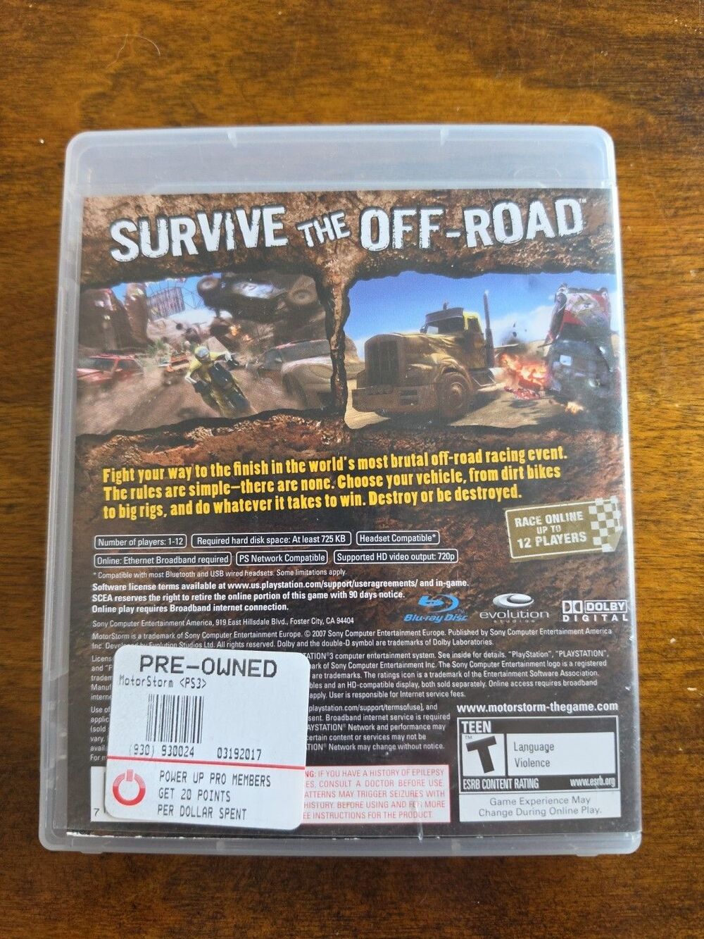 Sony PlayStation 3 MotorStorm 2007 Complete in Box, Tested